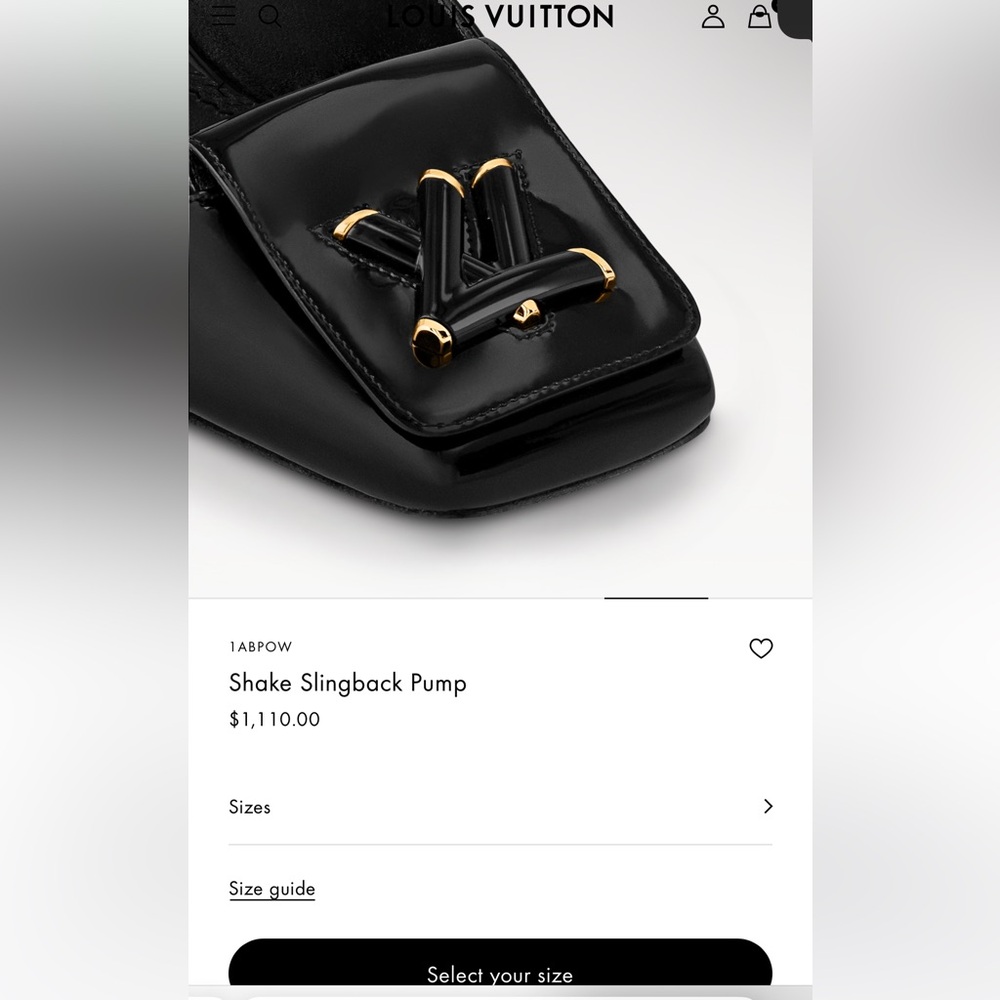 Brand new only tried on Louis Vuitton shake sling back in black